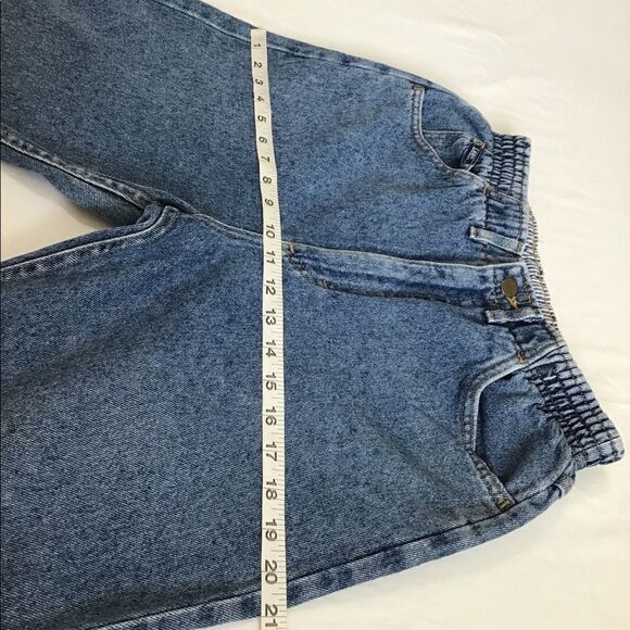 Vintage 80’s LEE Jeans Elastic Waist Fly Zip High Rise Crop Jeans Sz 10 - Picture 11 of 16